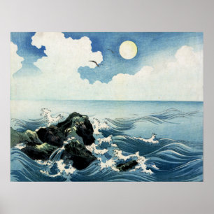 Poster Île de Kojima, grande vague. Copie japonaise de
