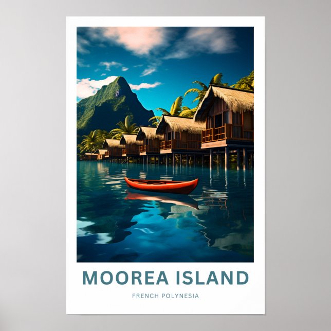 Poster Île de Moorea Polynésie française Imprimer (Devant)