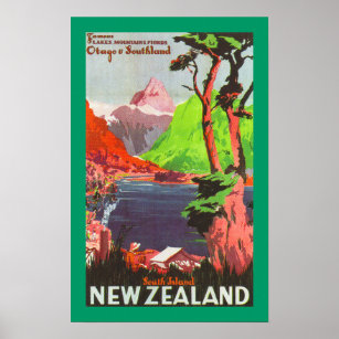 Poster Île du Sud Nouvelle-Zélande (toile)