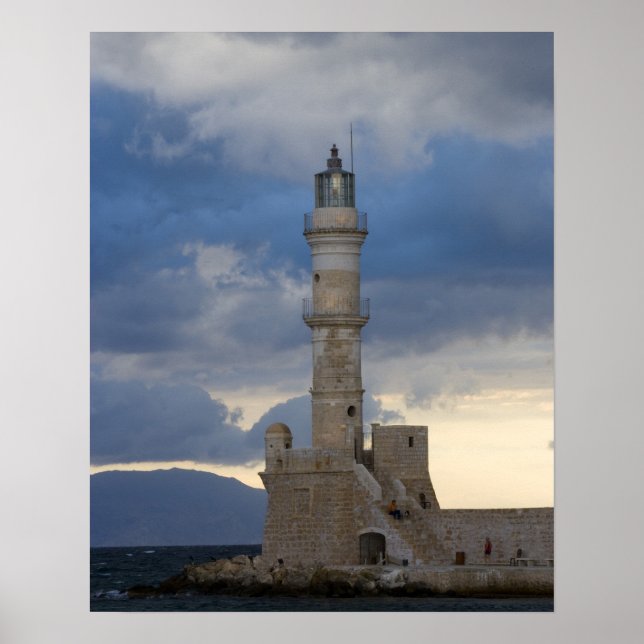 Poster Île grecque de Crète et vieille ville de La Chanée (Devant)