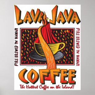 Poster Île Hawaiian Lava Java café