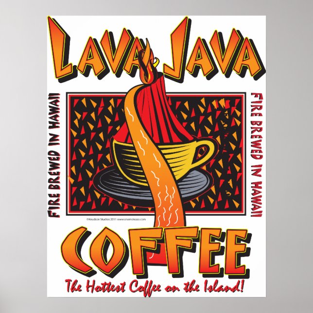 Poster Île Hawaiian Lava Java café (Devant)