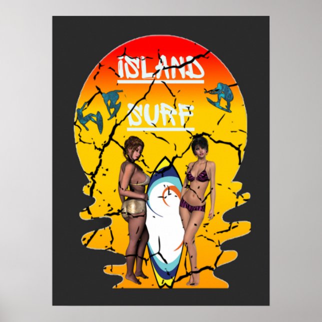 Poster Île Surf surf (Devant)