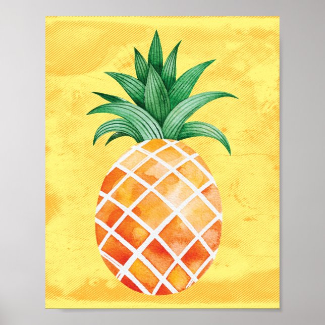 Poster Île Tropical Ananas Sunny Jaune (Devant)
