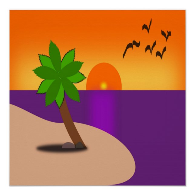POSTER ÎLE TROPICALE (Devant)