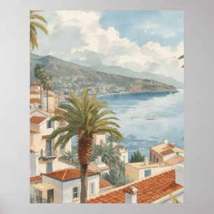Poster Îles Baléares Voyage Vintage Français