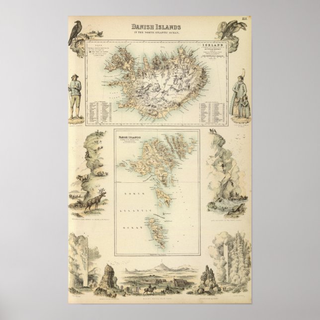 Poster Îles danoises dans l'Atlantique Nord (Devant)