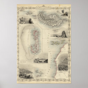 Poster Îles dans l'Océan atlantique