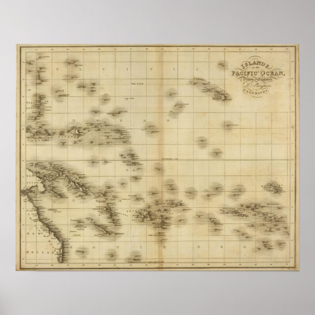 Poster Îles dans l'océan Pacifique (Devant)