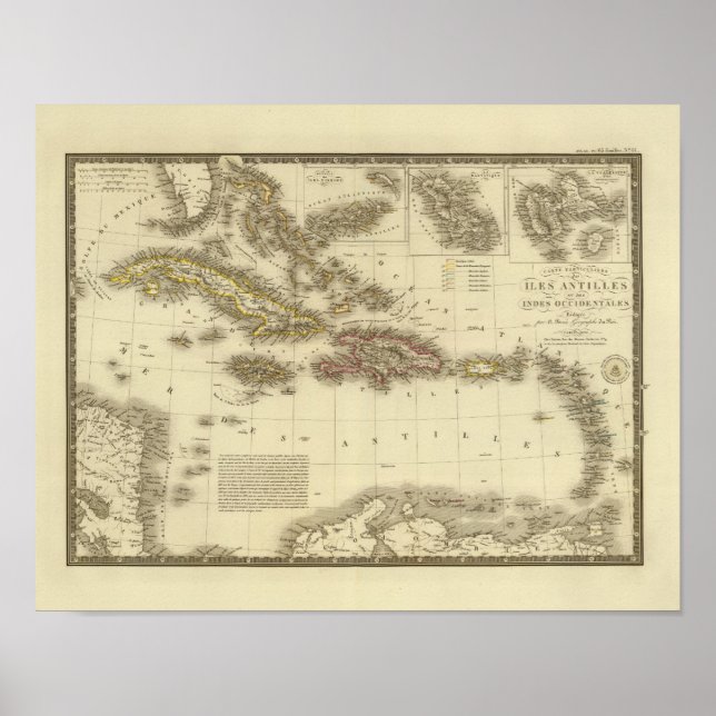 Poster Îles des Caraïbes et Antilles (Devant)