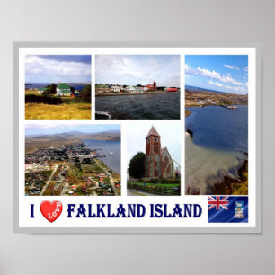 Poster Îles Falkland - I Love -
