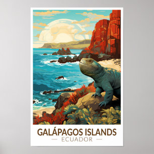 Poster Îles Galapagos Voyage Art Vintage