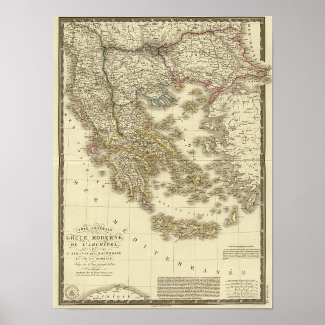 Poster Îles grecques modernes, Albanie, Macédoine (Devant)