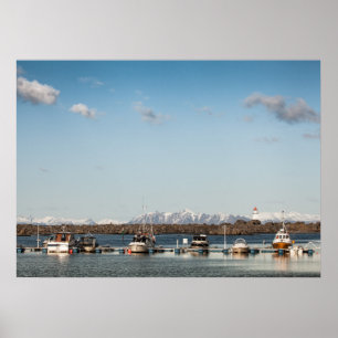 Poster Îles Lofoten Bateaux de pêche