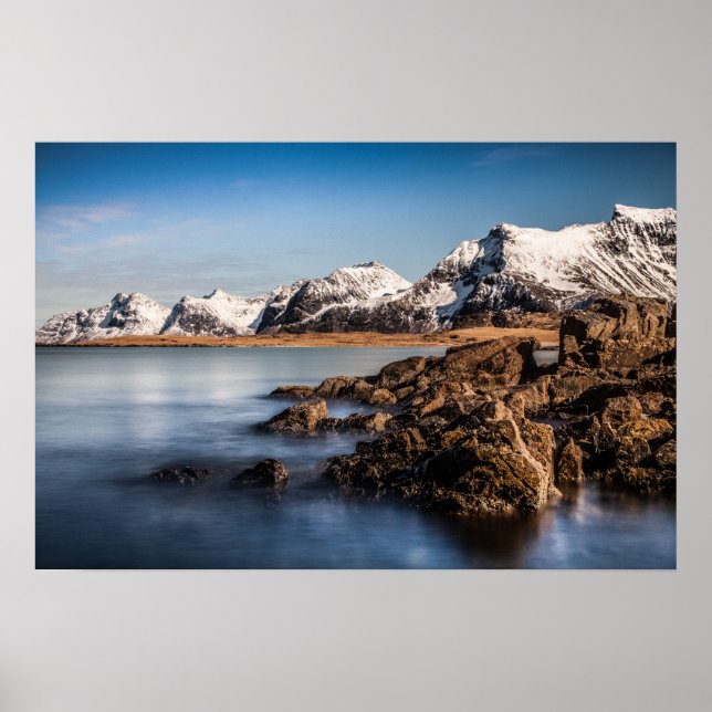 Poster Iles Lofoten Norvège Paysage (Devant)