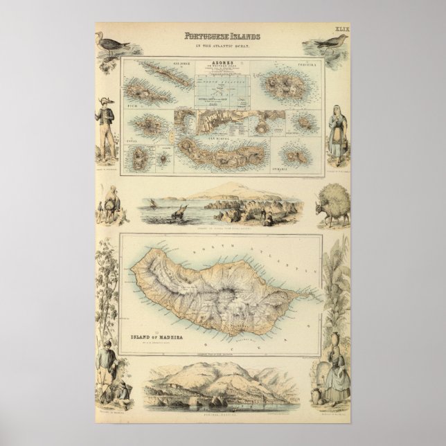 Poster Îles portugaises dans l'océan Atlantique (Devant)