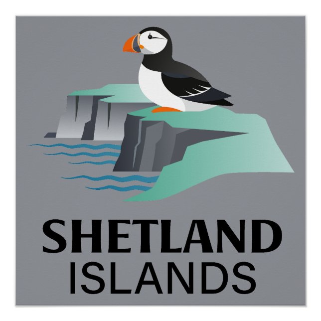 Poster Îles Shetland Écosse Royaume-Uni (Devant)