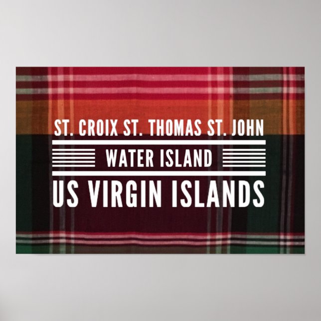 Poster Îles Vierges américaines USVI Sainte-Croix Saint-T (Devant)