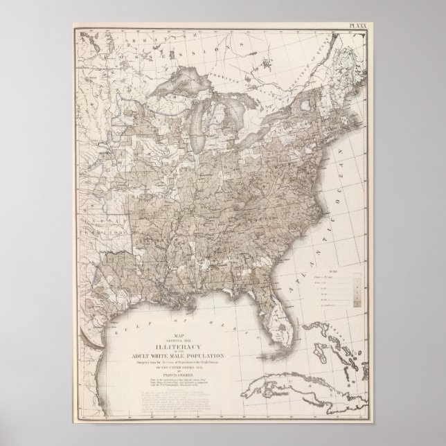 Poster Illettrisme masculin blanc (Devant)