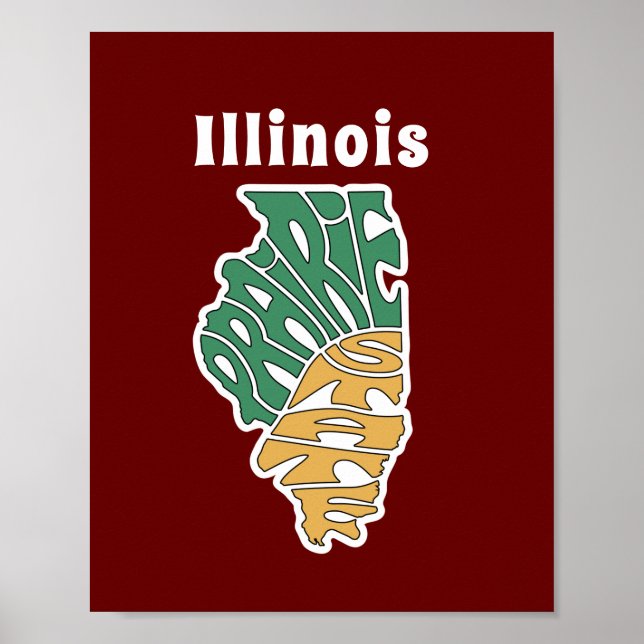 Poster Illinois Pseudo Word Art (Devant)