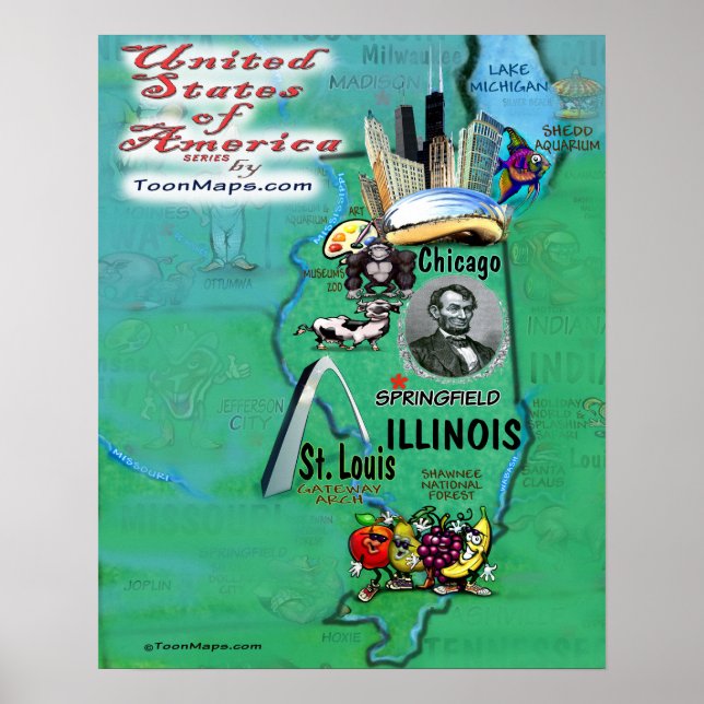 Poster Illinois USA (Devant)