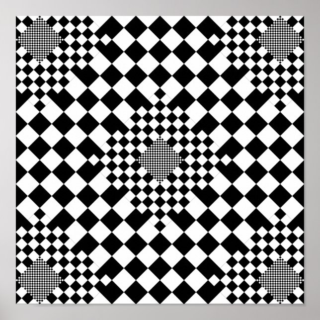Poster Illusion À damiers par Kenneth Yoncich (Devant)