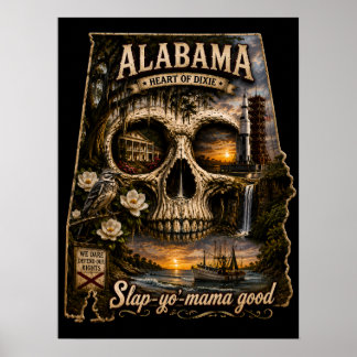 Poster Illusion de crâne de l'Alabama | Astigmatisme dans