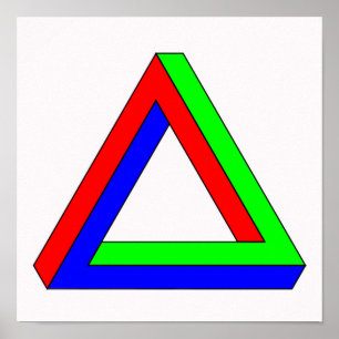 Poster Illusion du triangle optique