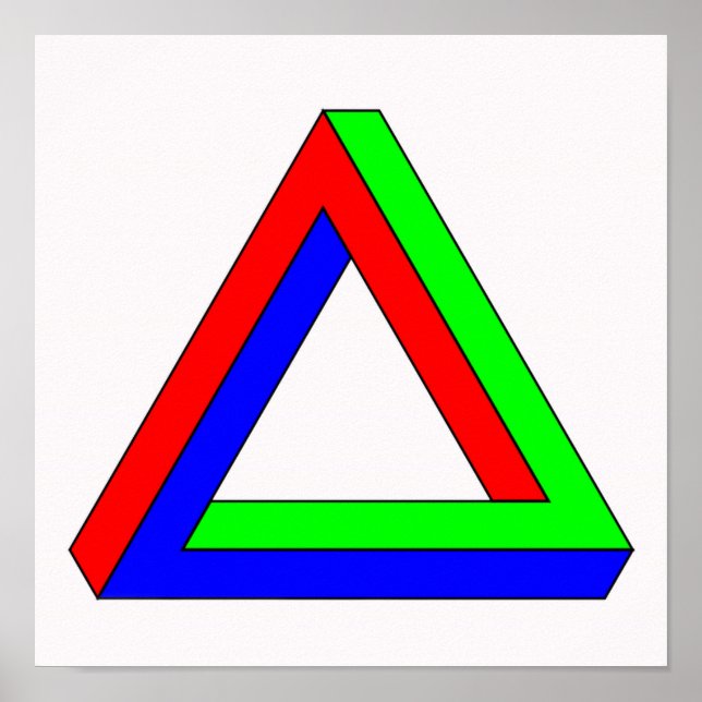 Poster Illusion du triangle optique (Devant)