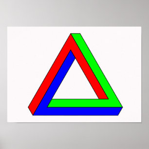 Poster Illusion du triangle optique