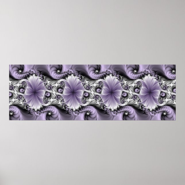 Poster Illusion Lilac Abstrait Floral Fractal Art Imagina (Devant)