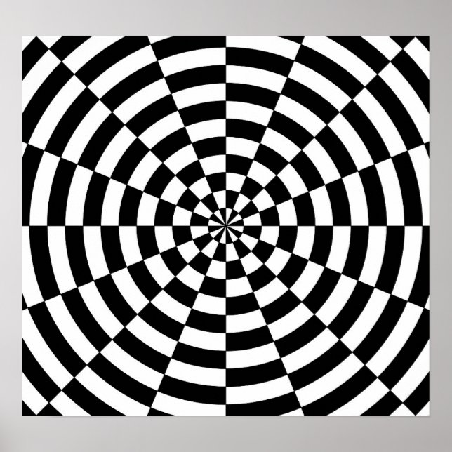 Poster Illusion optique brisée B&W (Devant)
