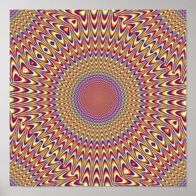 Poster Illusion Optique Cercle Spirale Développer Hypnoti (Devant)