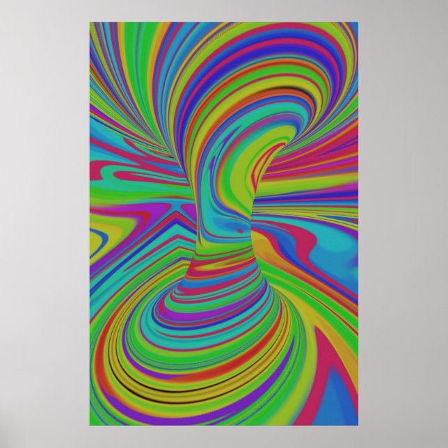Poster illusion optique colorée (Devant)