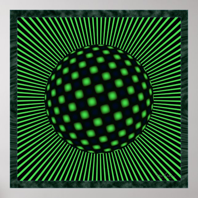 Poster Illusion optique de l'électron en torsion (Devant)
