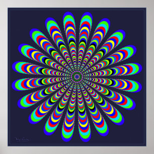 Poster Illusion optique de l'hélice à fleurs