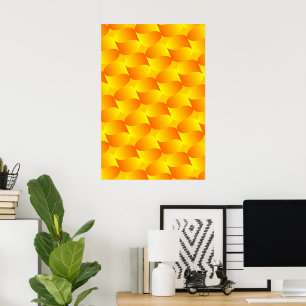 Poster Illusion optique de motif d'échelle en or 3D de lu