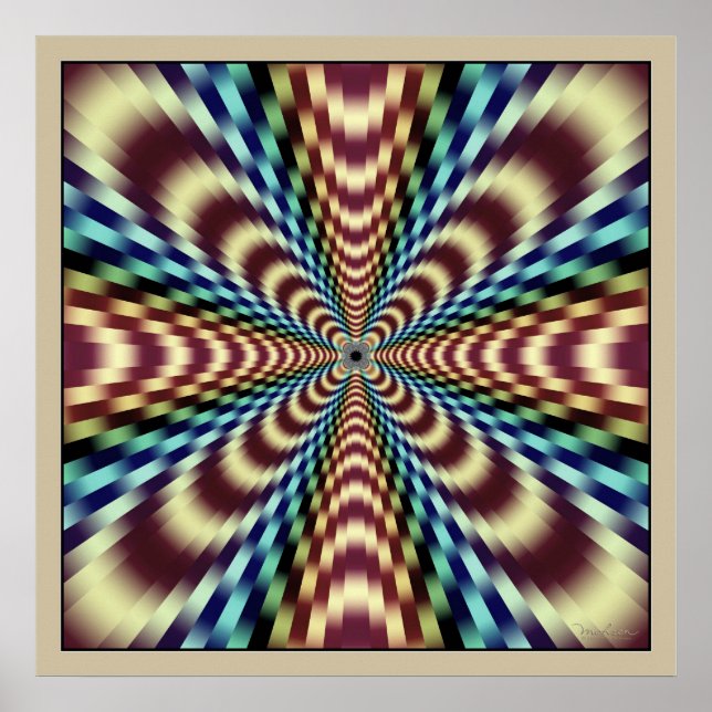 Poster Illusion optique de rayonnement (Devant)