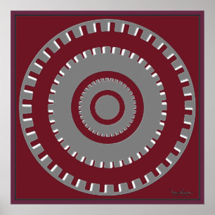 Poster Illusion optique des engrenages à mouvement lent