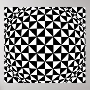 Poster Illusion optique du triangle B&W