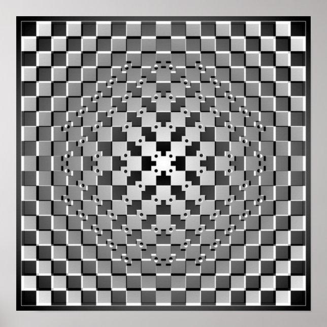 Poster Illusion optique folle - Carré en métal de Morphag (Devant)