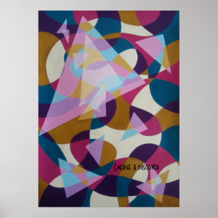 Poster Illusion optique géométrique Triangles Art graphiq