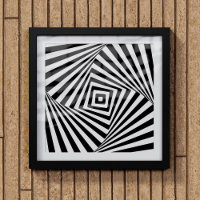 Illusion optique moderne Mur Art noir et blanc