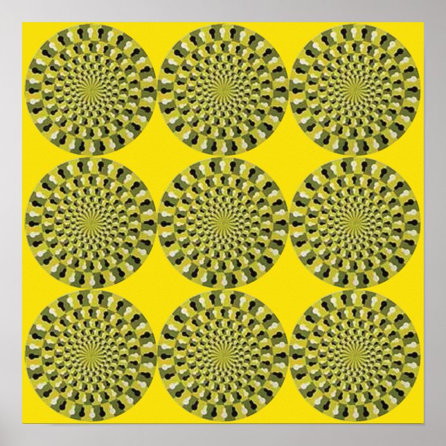 Poster Illusion optique - Roues de rotation (Devant)