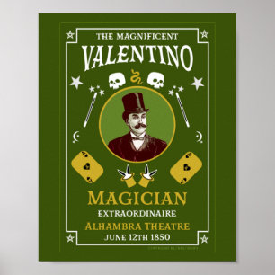 Poster Illusionniste classique magie victorienne vintage