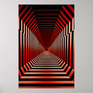 Poster Illusions hypnotiques rouges