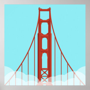 Poster Illustra du pont Iconic Golden Gate de San Francis