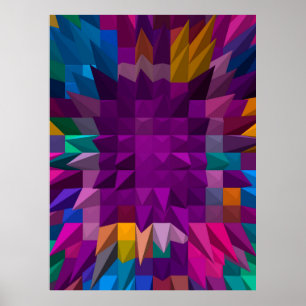 Poster Illustration 3D ou motif 3D Mosaic color Patte