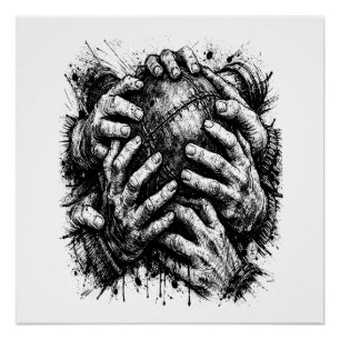 Poster Illustration à l'encre d'art sombre des Orcades –