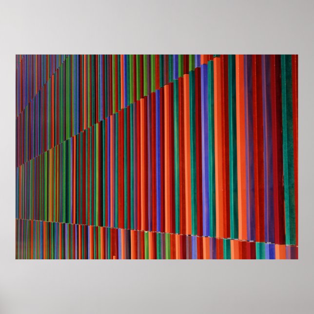 Poster Illustration à rayures multicolores (Devant)